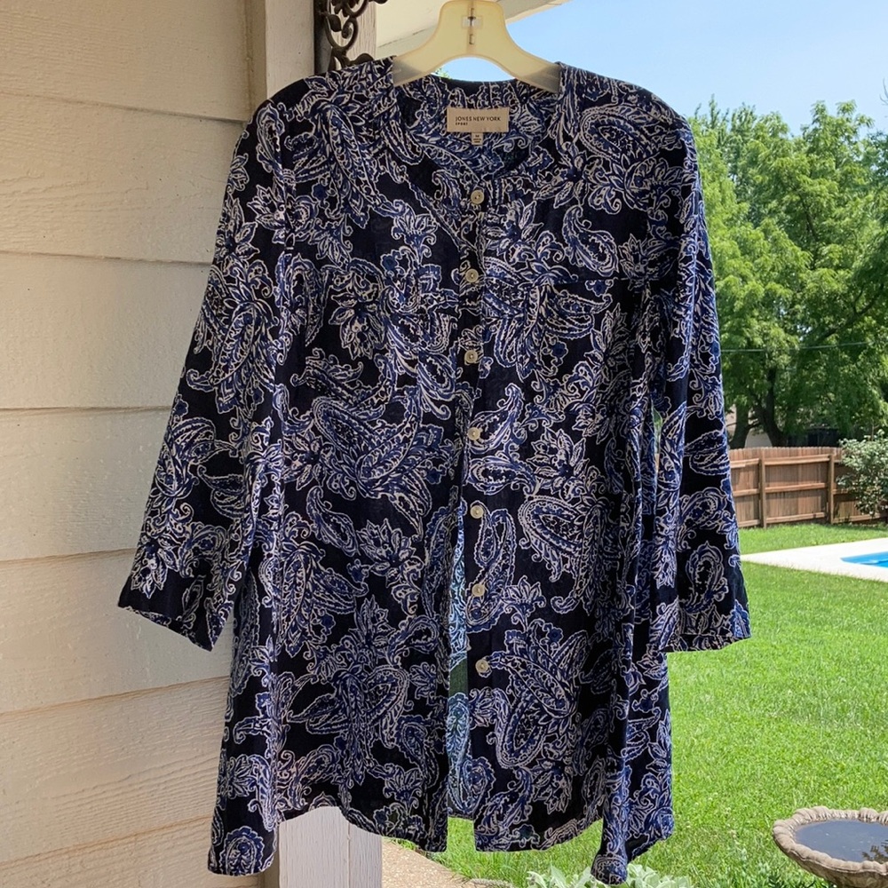 Linen A Line 3/4 Sleeve Linen Shirt